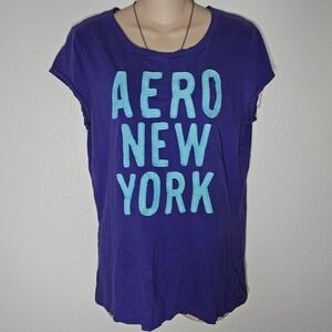 Y2k Aeropostale Purple Short Sleeve Graphic T Shirt